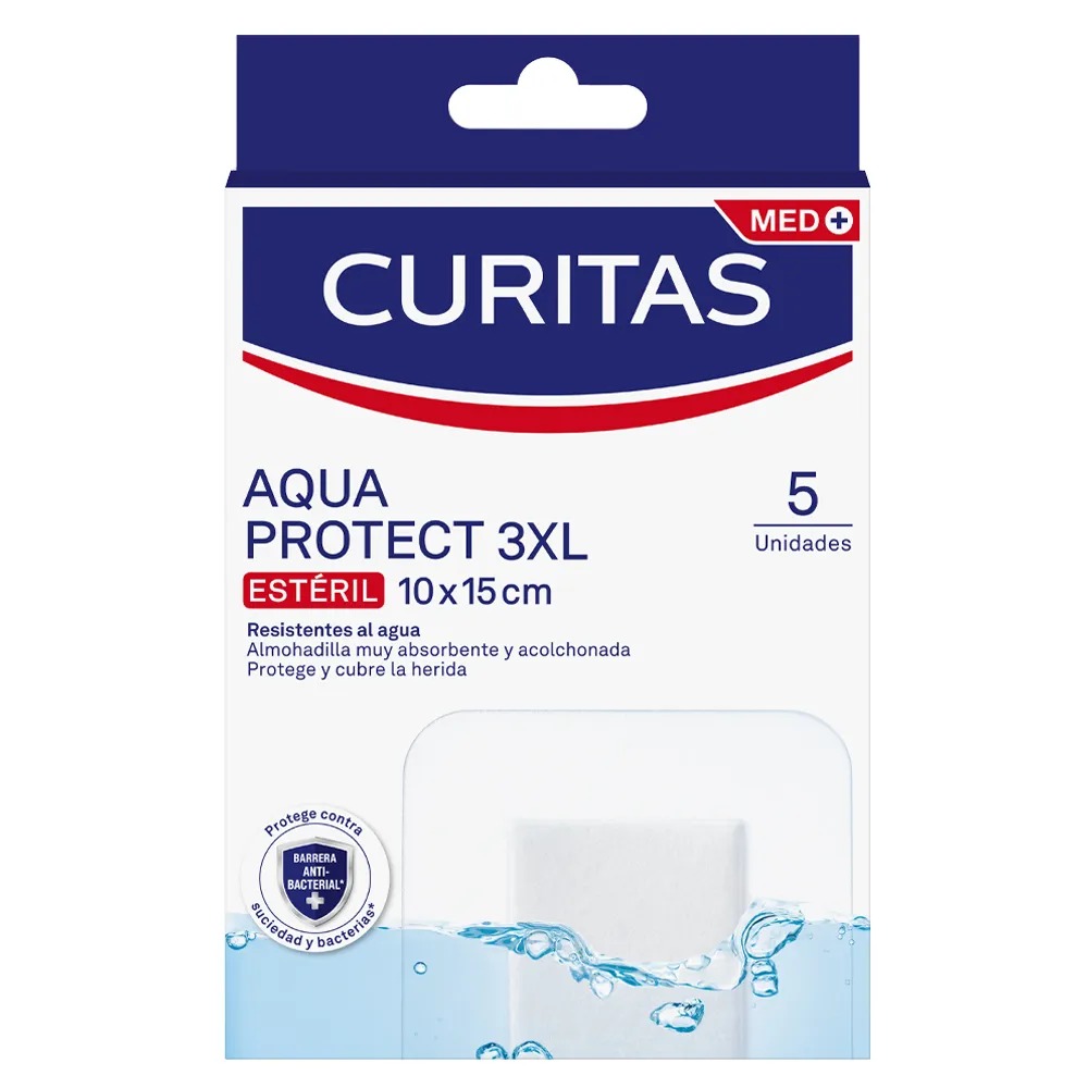 Curitas aqua protect 3xl esteril 10×15 cm apositos x 5 unidades