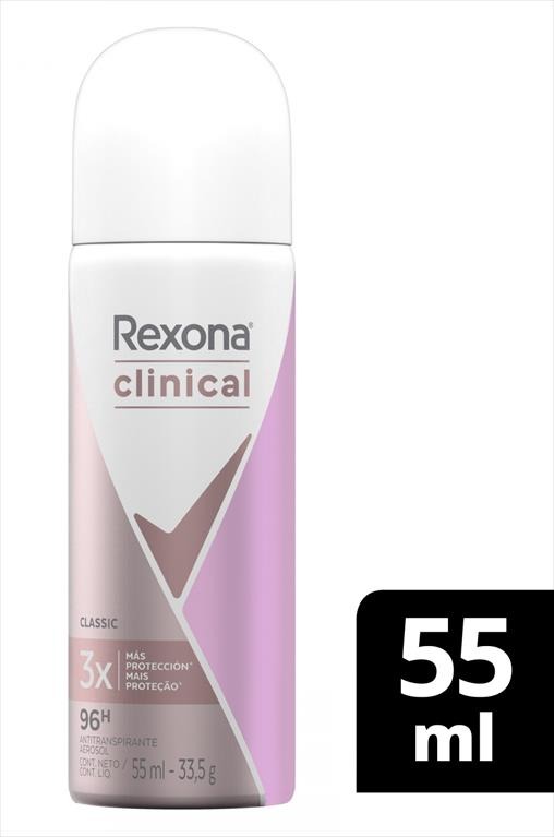 Rexona clinical classic antitranspirante en aerosol x 55 ml