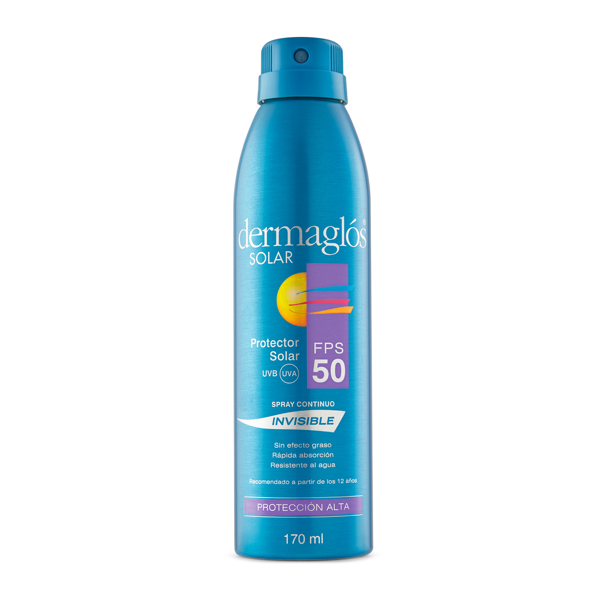 Dermaglos solar fps50 spray continuo invisible 170 ml