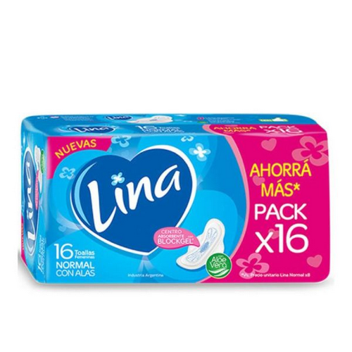 Lina normal con alas toa x 16 unidades